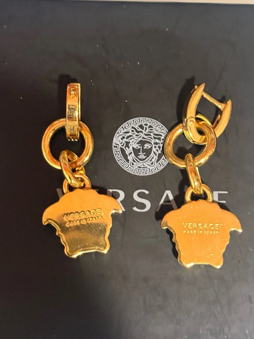 Versace Gold-tone Medusa Link Drop Earrings
